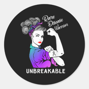 Rare Disease Warrior Unbreakable Awareness Gift Classic Round Sticker