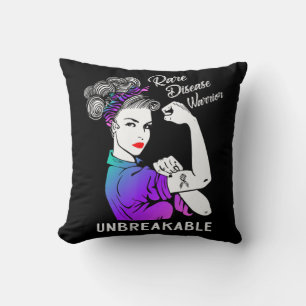 Rare Disease Warrior Unbreakable T-Shirt Awareness Throw Pillow