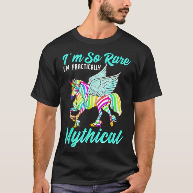 Rare Disease Zebra Unicorn Zebra Ribbon  T-Shirt (Front)