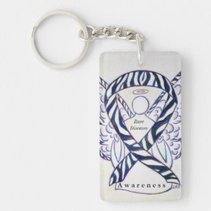 Rare Diseases Angel Awareness Ribbon Keychain