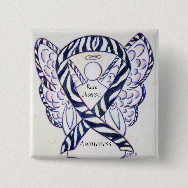Rare Diseases Awareness Angel Ribbon Pin (Front)