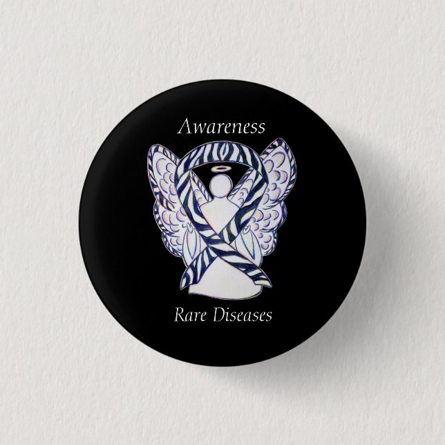 Rare Diseases Awareness Angel Ribbon Pin (Front)