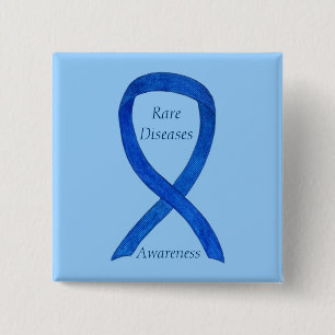 Rare Diseases Denim Awareness Custom Ribbon Pin