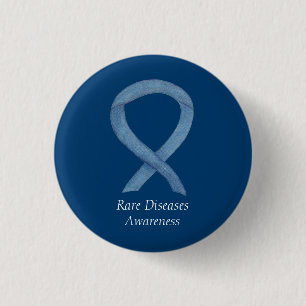 Rare Diseases Denim Awareness Ribbon Pin