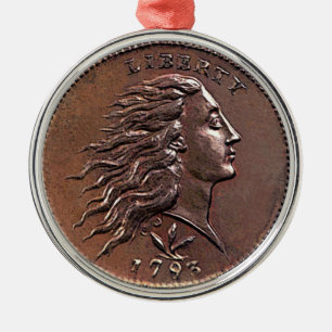 Rare Early American Penny Metal Ornament