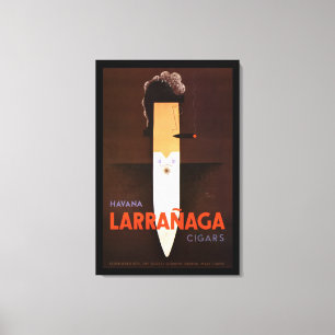 RARE FRANÇAIS ART DÉCO CIGAR MAN CANVAS