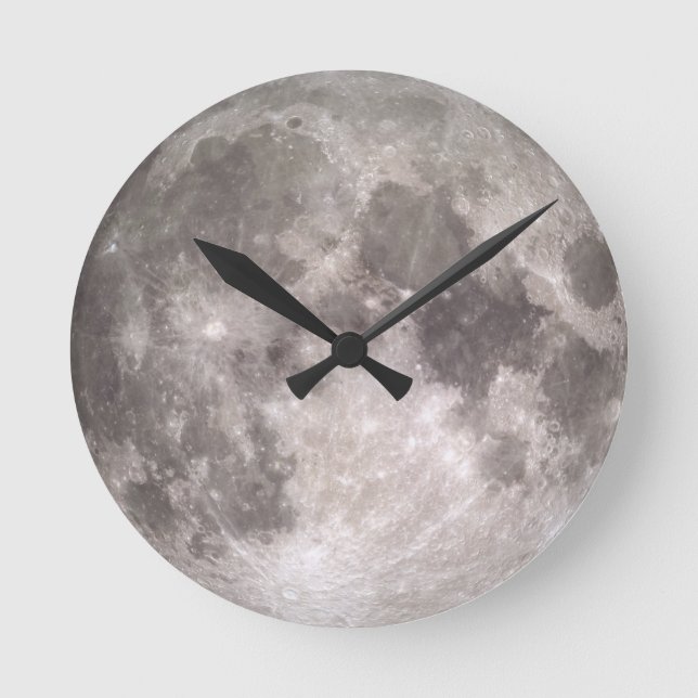 Rare Full Moon On Christmas Day Round Clock (Front)