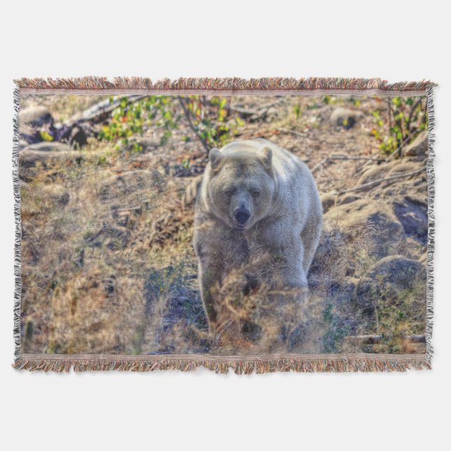 Rare Kermode Bear (Spirit Bear) Wildlife Photo Throw Blanket (Front)
