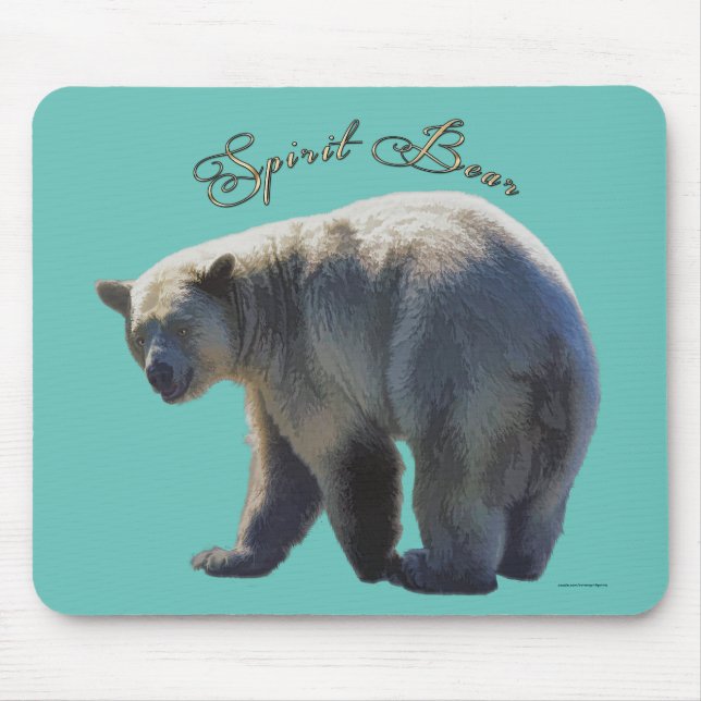 Rare Kermode Bear Wildlife Art Design Mouse Pad (Front)