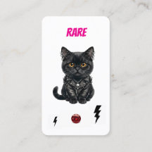 Rare Punk Cat-Collector Card-Black Rebel