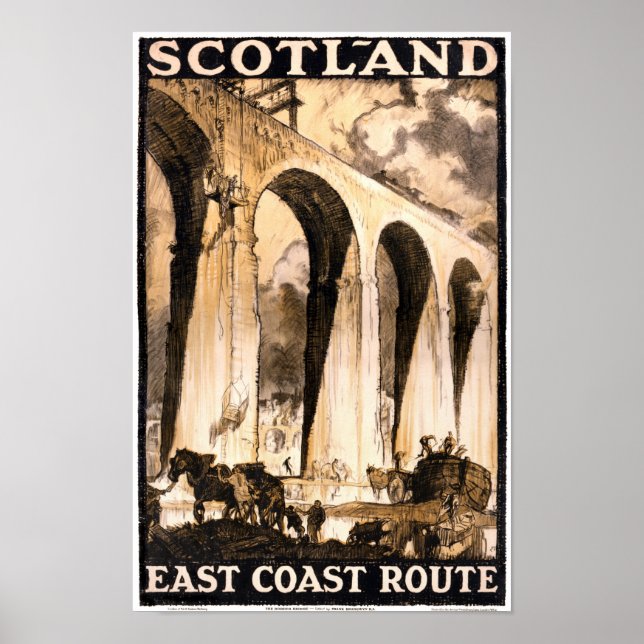 Rare Scotland Vintage Travel Poster Restored (Front)