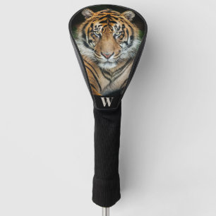 Rare Sumatran Tiger Photo Monogram Initial  Golf Head Cover