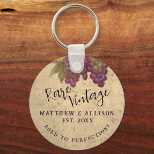 Rare Vintage Anniversary Aged to Perfection Custom Keychain