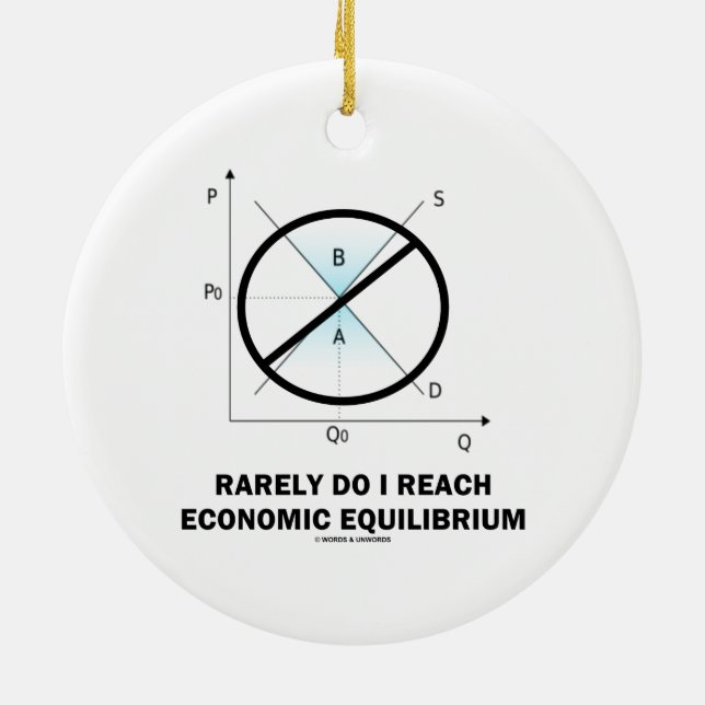 Rarely Do I Reach Economic Equilibrium (Economics) Ceramic Ornament (Back)