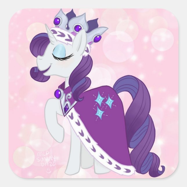 Rarity Princess Platinum Square Stickers (Front)