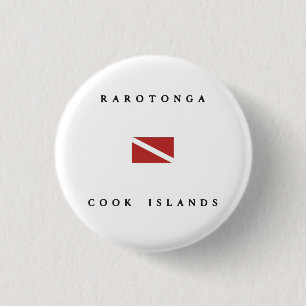 Rarotonga Cook Islands Scuba Dive Flag 1 Inch Round Button