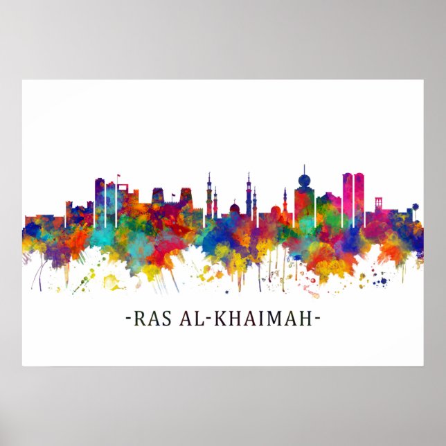 Ras Al-Khaimah UAE Skyline Poster (Front)