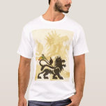 Ras Lion Tan T-Shirt<br><div class="desc">Rasta art by Skidone</div>