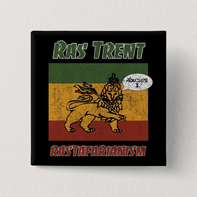 Ras Trent 2 Inch Square Button (Front)