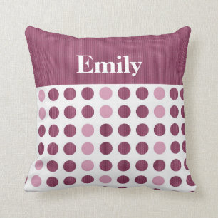 Rasberry Dots - Name Pillows