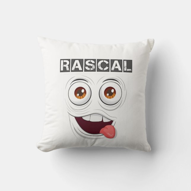 RASCAL Throw Pillow -Bold, Fun & Cozy Vibes (Front)