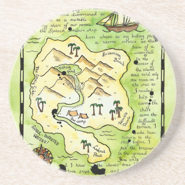 Rascals' Island Treasure Map Coaster (Front)