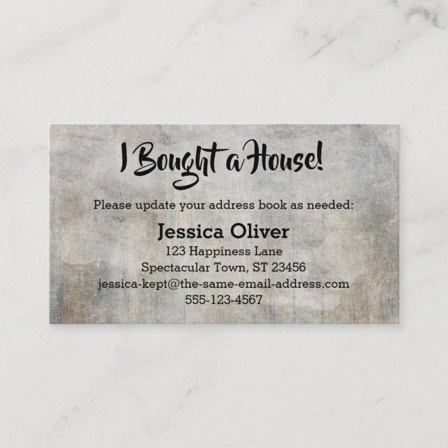 Rasé, Rustique "J'ai acheté une maison !" Carte (Devant)