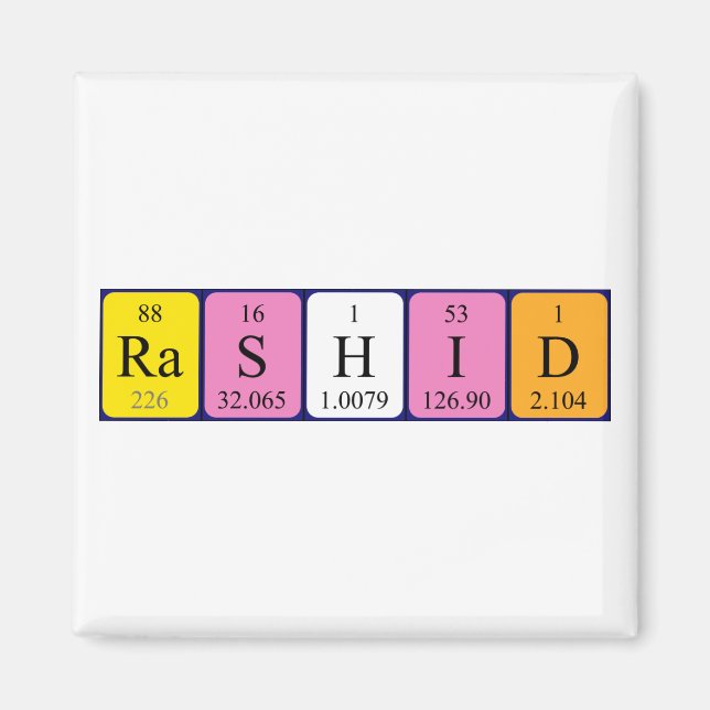 Rashid periodic table name magnet (Front)