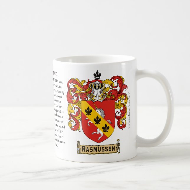 Rasmussen, the Origin, the Meaning and the Crest M Coffee Mug (Right)