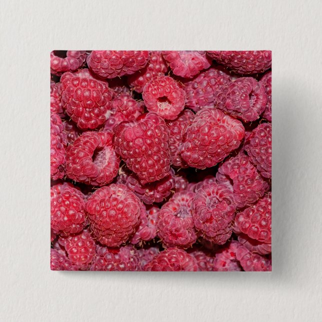 Raspberries 2 Inch Square Button (Front)