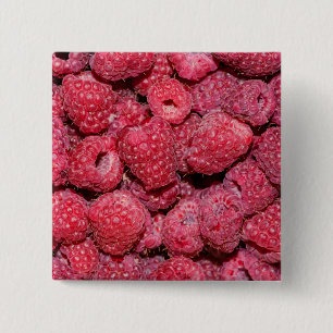 Raspberries 2 Inch Square Button