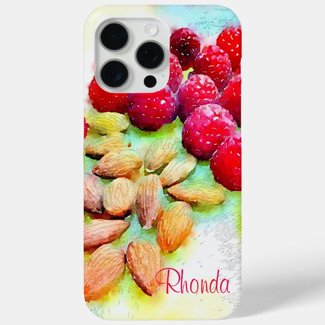 Raspberries and Almonds Watercolor Case-Mate iPhone Case (Back)