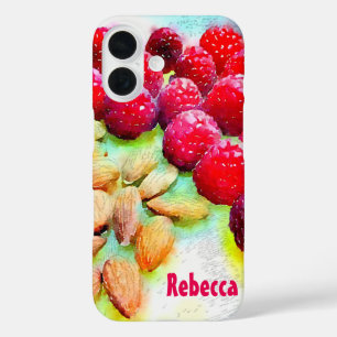 Raspberries and Almonds Watercolor iPhone 16 Case
