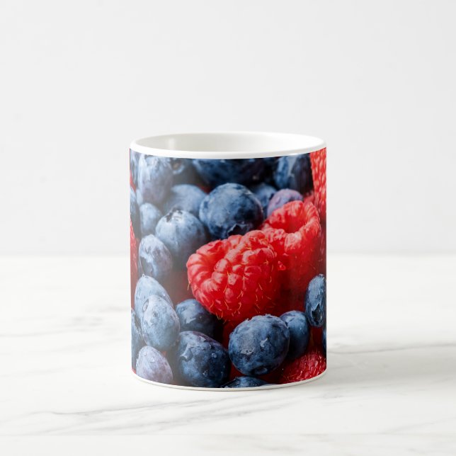 Raspberries and Blueberries Coffee Mug (Center)
