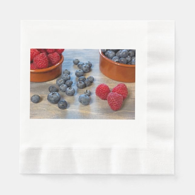 Raspberries and Blueberries Napkin (Front)