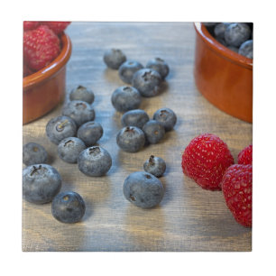Raspberries and Blueberries Tile