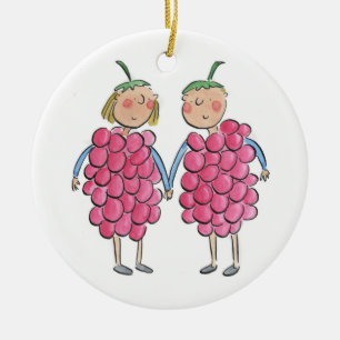 Raspberries Ceramic Ornament