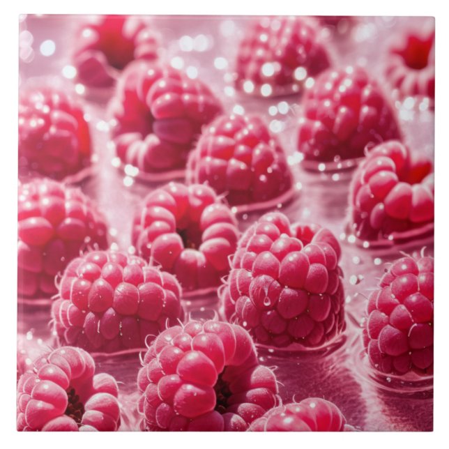 Raspberries Ceramic Tile (Front)