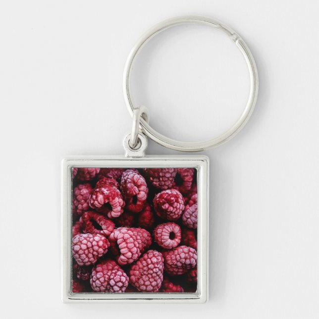 Raspberries Fresh Red Keychain (Front)