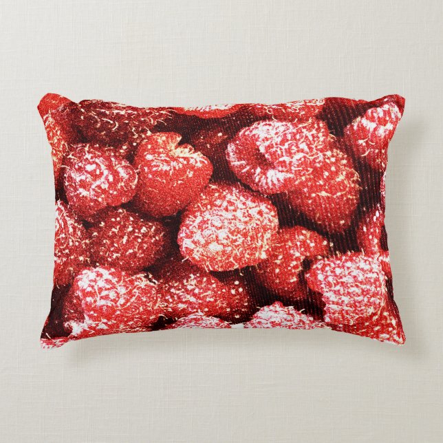 "Raspberries Fruit" Cute Photo. Buy Now Accent Pillow (Front)