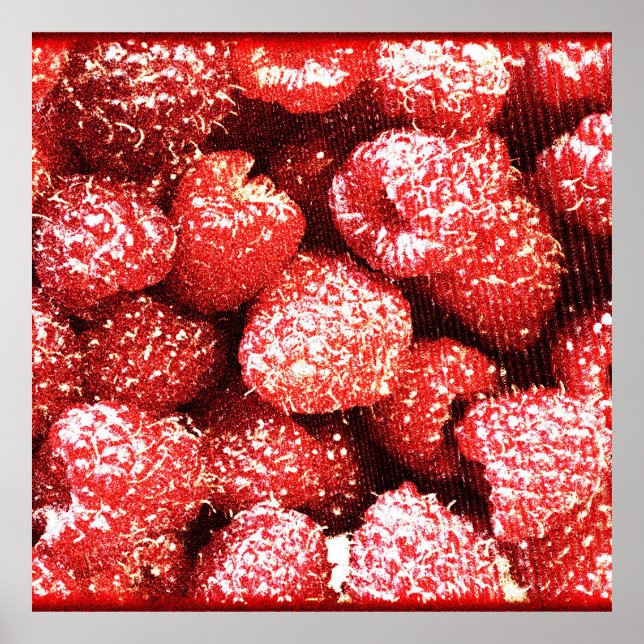 "Raspberries Fruit" Cute Photo. Buy Now Poster (Front)