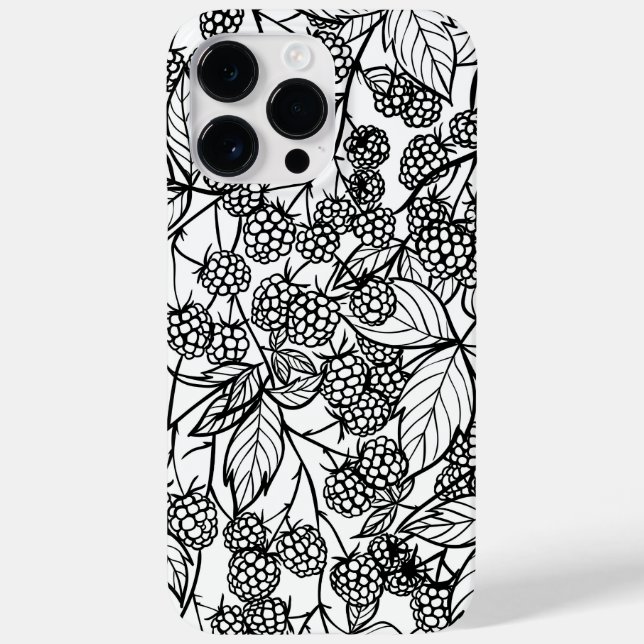 Raspberries hand drawn pattern Case-Mate iPhone case (Back)
