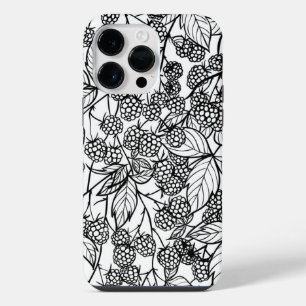 Raspberries hand drawn pattern iPhone 14 pro max case