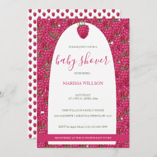 Raspberries Hand-painted Watercolor Pattern Invitation