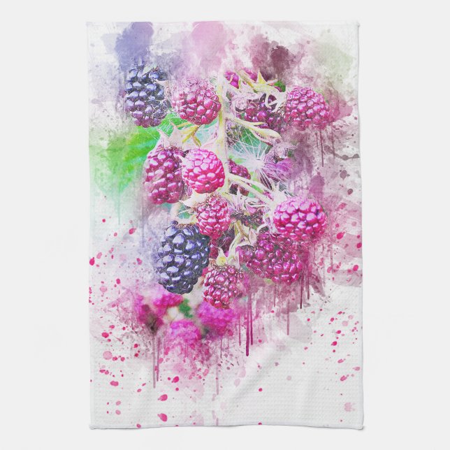 Raspberries Kitchen Towel (Vertical)