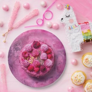 Raspberries, Paper Plate
