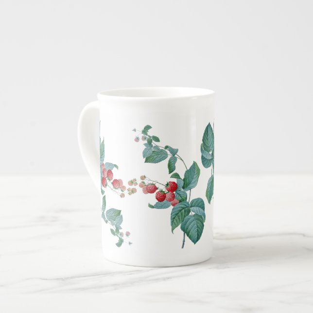 Raspberries Redoute Bone China Mug (Front Left)