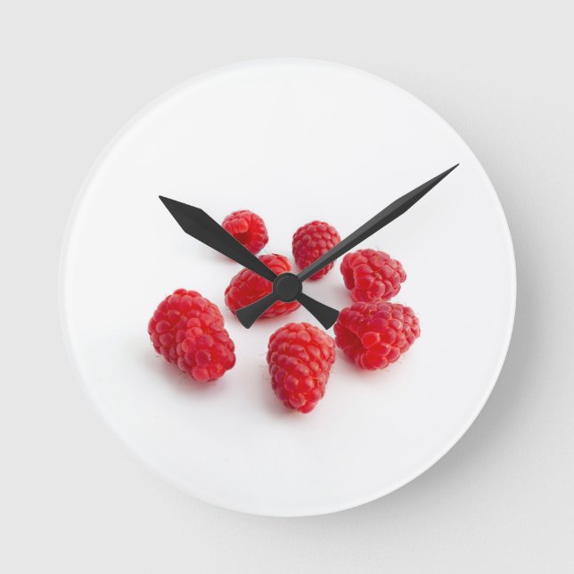 Raspberries Round Clock (Front)