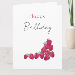 Raspberries Watercolor Illustration Card