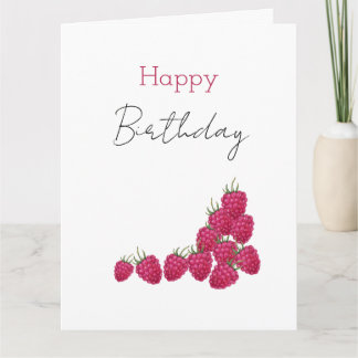 Raspberries Watercolor Illustration Card